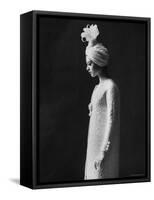 Model Wearing Costume from Collection of Famous Designers-Paul Schutzer-Framed Stretched Canvas