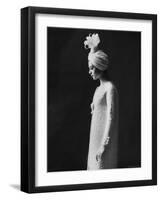Model Wearing Costume from Collection of Famous Designers-Paul Schutzer-Framed Photographic Print