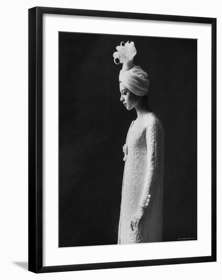 Model Wearing Costume from Collection of Famous Designers-Paul Schutzer-Framed Photographic Print