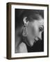 Model Wearing Long 3 1/4 Inch Faux Diamond Earrings-Nina Leen-Framed Photographic Print