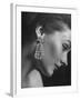 Model Wearing Long 3 1/4 Inch Faux Diamond Earrings-Nina Leen-Framed Photographic Print