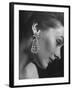 Model Wearing Long 3 1/4 Inch Faux Diamond Earrings-Nina Leen-Framed Photographic Print