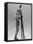 Model Wearing Long Wool Ski Underwear-Gjon Mili-Framed Stretched Canvas