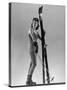 Model Wearing Long Wool Ski Underwear-Gjon Mili-Stretched Canvas