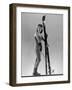 Model Wearing Long Wool Ski Underwear-Gjon Mili-Framed Photographic Print