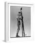 Model Wearing Long Wool Ski Underwear-Gjon Mili-Framed Photographic Print