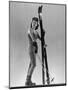 Model Wearing Long Wool Ski Underwear-Gjon Mili-Mounted Photographic Print