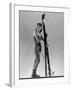 Model Wearing Long Wool Ski Underwear-Gjon Mili-Framed Photographic Print