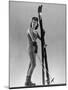 Model Wearing Long Wool Ski Underwear-Gjon Mili-Mounted Photographic Print