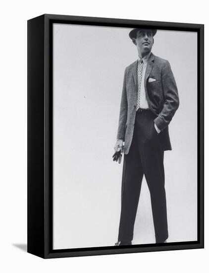 Model Wearing Proper Fashion Suits-Nat Farbman-Framed Stretched Canvas