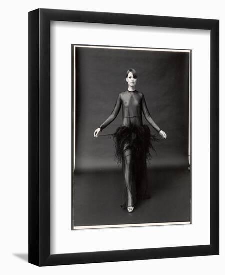 Model Wearing See Through Dress Designed by Yves St. Laurent, at New York City Fashion Show-Bill Ray-Framed Premium Photographic Print
