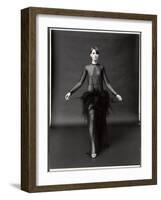 Model Wearing See Through Dress Designed by Yves St. Laurent, at New York City Fashion Show-Bill Ray-Framed Photographic Print