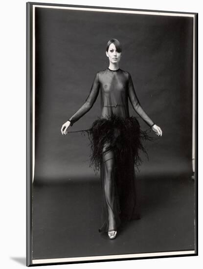 Model Wearing See Through Dress Designed by Yves St. Laurent, at New York City Fashion Show-Bill Ray-Mounted Photographic Print