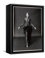 Model Wearing See Through Dress Designed by Yves St. Laurent, at New York City Fashion Show-Bill Ray-Framed Stretched Canvas