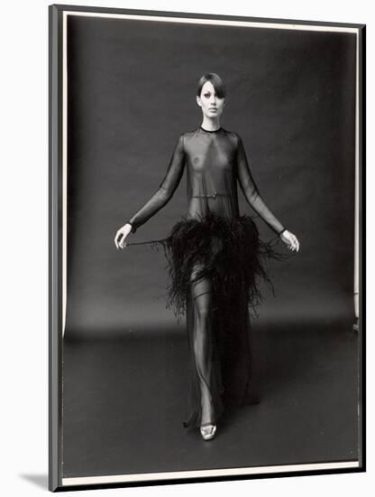 Model Wearing See Through Dress Designed by Yves St. Laurent, at New York City Fashion Show-Bill Ray-Mounted Photographic Print