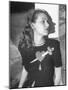 Model Wearing Sweater with Heart Pierced by Jeweled Dagger-Nina Leen-Mounted Photographic Print