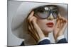 Model Wearing White Hat by Saint Laurent-Alex Chatelain-Mounted Premium Giclee Print
