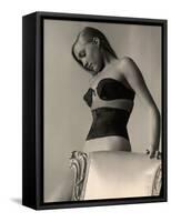 Model Wearing Wire Bra Designed by Charles L. Langs-Nina Leen-Framed Stretched Canvas