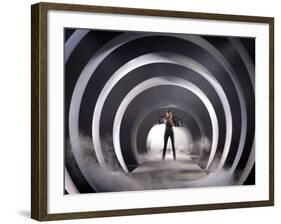 Model Wears a Creation by French Fashion Designer Jean-Paul Gaultier for Hermes-null-Framed Photographic Print