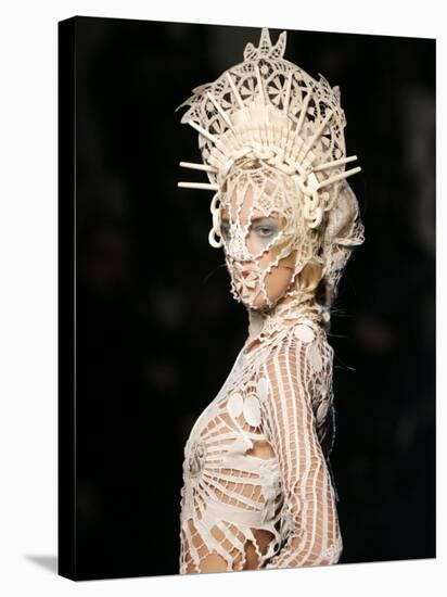 Model Wears a Creation by French Fashion Designer Jean-Paul Gaultier-null-Stretched Canvas