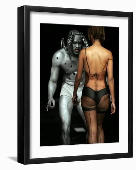 Model Wears Body Art by Ecuadorean John Vargas During the Colombia Exposhow 2009-null-Framed Photographic Print