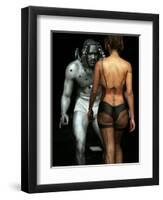 Model Wears Body Art by Ecuadorean John Vargas During the Colombia Exposhow 2009-null-Framed Photographic Print