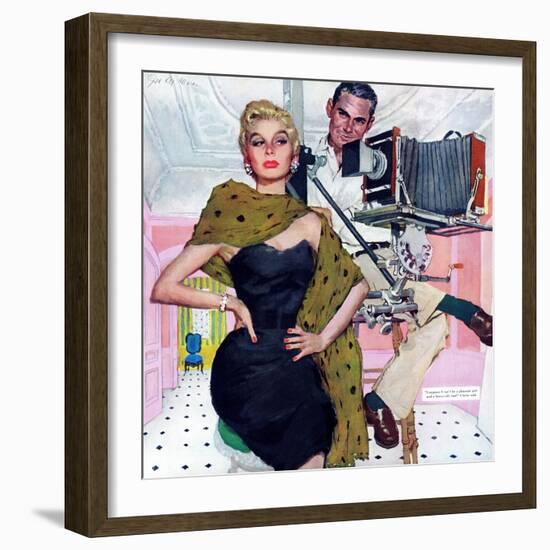 Model Wife  - Saturday Evening Post "Leading Ladies", August 13, 1955 pg.20-Joe deMers-Framed Giclee Print