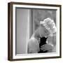 Model with Cap Embracing a Cat, 1960s-John French-Framed Premium Giclee Print