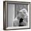 Model with Cap Embracing a Cat, 1960s-John French-Framed Giclee Print