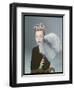 Model with Fur Muff-null-Framed Photographic Print