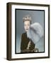 Model with Fur Muff-null-Framed Photographic Print