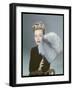 Model with Fur Muff-null-Framed Photographic Print