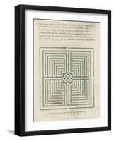 Modèle de labyrinthe de jardin-null-Framed Giclee Print