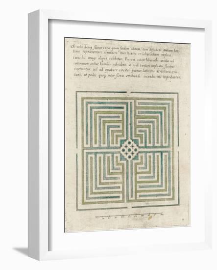 Modèle de labyrinthe de jardin-null-Framed Giclee Print