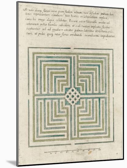 Modèle de labyrinthe de jardin-null-Mounted Giclee Print