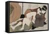 Modèles d'étreintes-Katsushika Hokusai-Framed Stretched Canvas