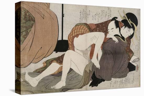 Modèles d'étreintes-Katsushika Hokusai-Stretched Canvas