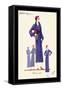 Modeles Originaur: A Blue Overcoat-null-Framed Stretched Canvas