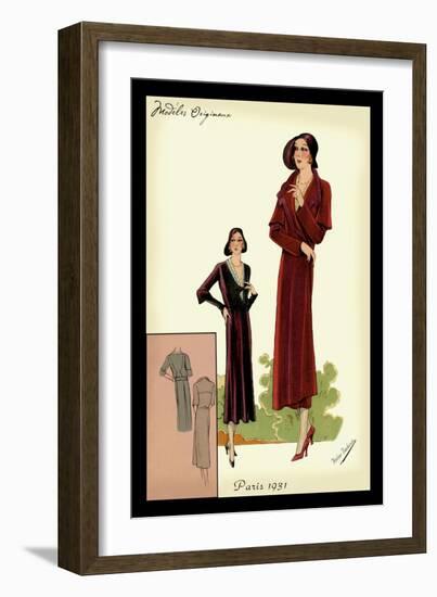 Modeles Originaur: Burgundy Chic-null-Framed Art Print