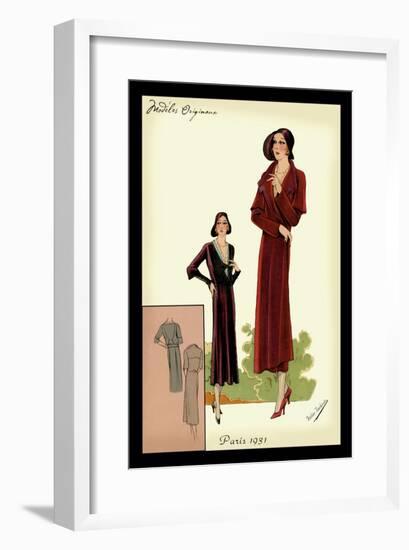 Modeles Originaur: Burgundy Chic-null-Framed Art Print