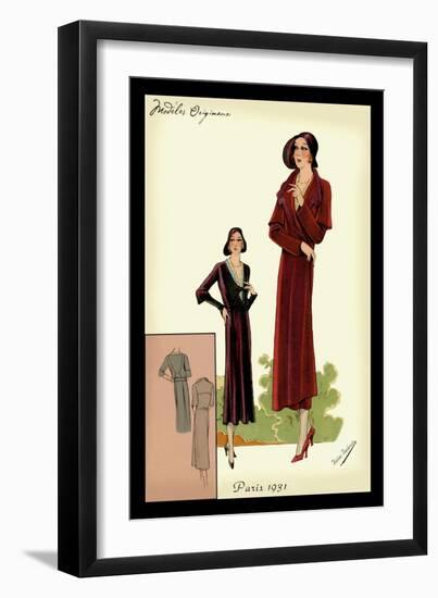 Modeles Originaur: Burgundy Chic-null-Framed Art Print