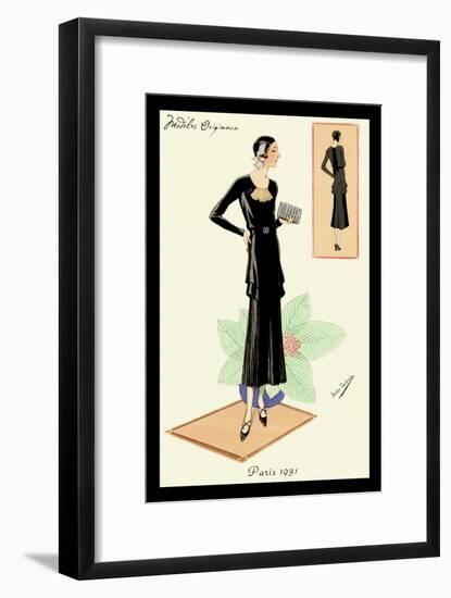 Modeles Originaur: Layered Black Dress-null-Framed Art Print