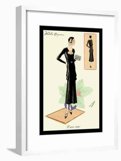 Modeles Originaur: Layered Black Dress-null-Framed Art Print