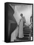 Modeling a Custom Made Evening Gown-Nina Leen-Framed Stretched Canvas