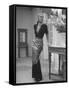 Modeling a Custom Made Evening Gown-Nina Leen-Framed Stretched Canvas