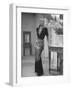 Modeling a Custom Made Evening Gown-Nina Leen-Framed Photographic Print