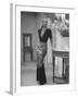 Modeling a Custom Made Evening Gown-Nina Leen-Framed Photographic Print