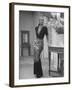 Modeling a Custom Made Evening Gown-Nina Leen-Framed Photographic Print