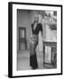 Modeling a Custom Made Evening Gown-Nina Leen-Framed Photographic Print