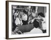 Modeling Housewives During Make Up Session-null-Framed Photographic Print